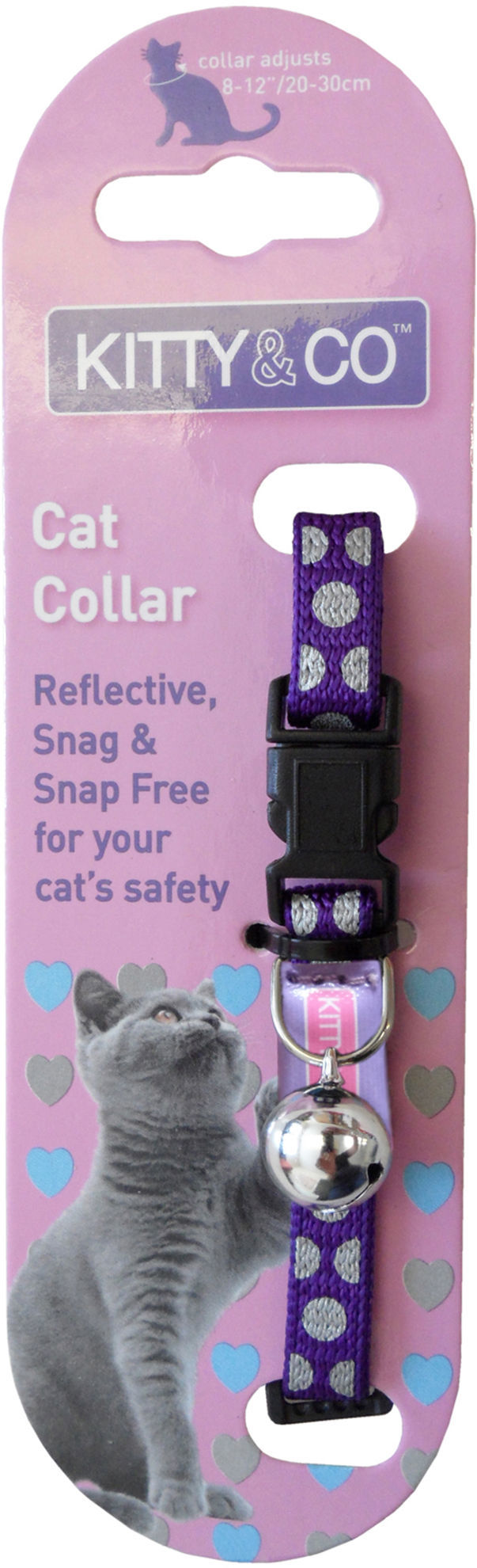 Snag Free Reflective Polka Dot Cat Collar - Purple