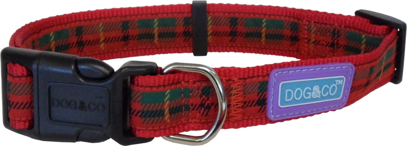 Tartan Dog Collar Red