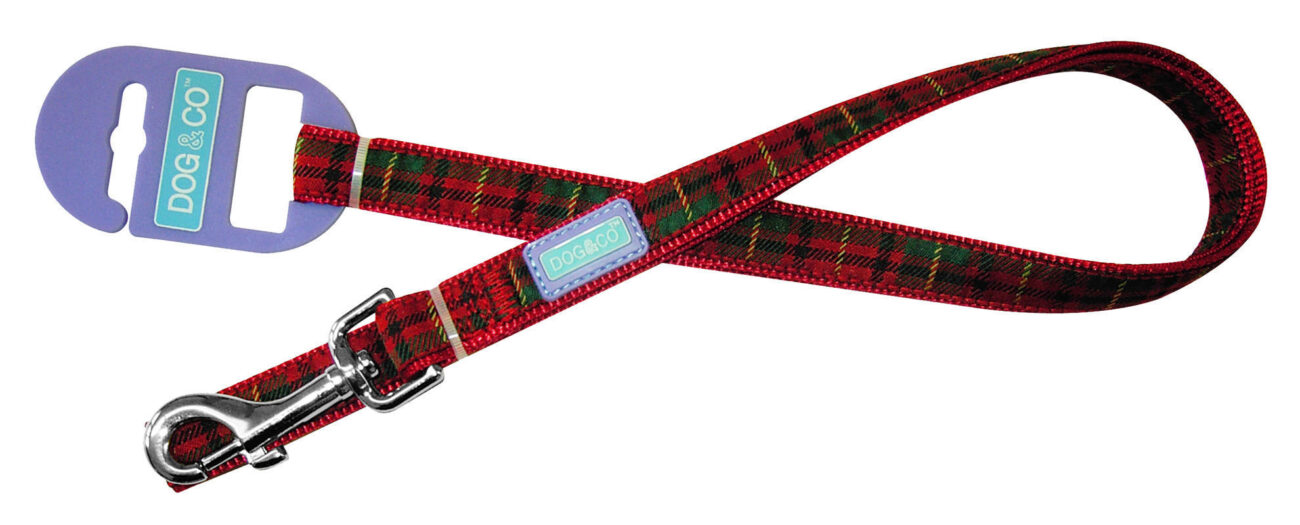 Tartan Dog Lead Red