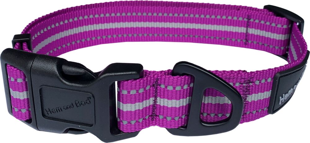 Hem & Boo Sports Dog Collar - Medium, Purple