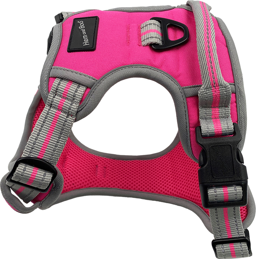 Sports Dog Harness – No Pull Everyday Walking Harness – Reflective & Adjustable - Medium, Bright Pink