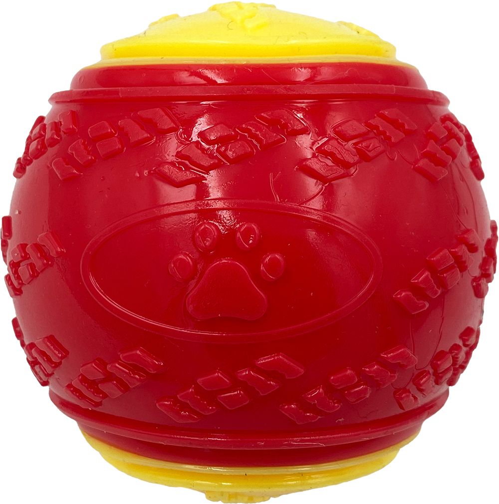 Durable TPR Squeaker Ball - Red, 2.5"