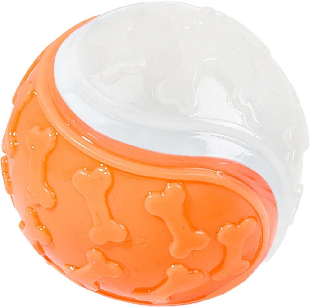 Glow In The Dark Durable TPR Squeaker Ball - Orange